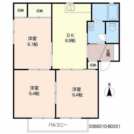 エミネンスヴィラ太宰府　B棟の物件間取画像